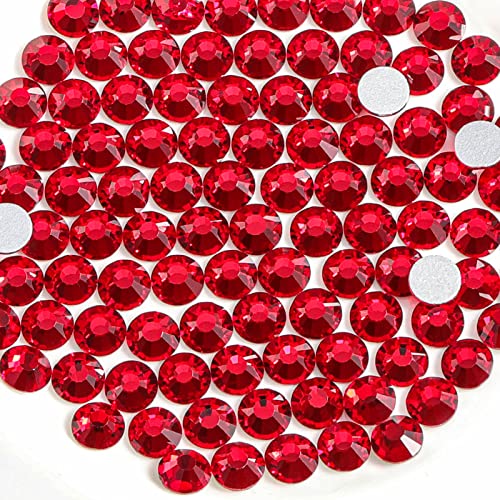 Beadsland 1440 piezas de diamantes de imitación de cristal con parte trasera plana, gemas redondas para arte de uñas y manualidades,siam,SS20,4.6-4.8 mm
